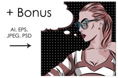 9 Halftone backrounds +BONUS. Product Image 6