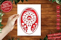Papercut Love Birds with Flowers and Hearts Card Cover Product Image 5