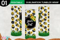 Soccer and sunflower frame 20 Oz. Skinny Tumbler Product Image 1