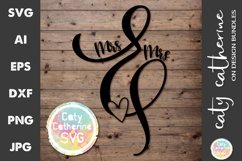 Mrs &amp; Mrs Ampersand Wedding Anniversary SVG Cut File Product Image 1