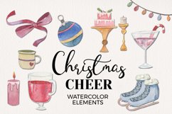 Christmas Fun Watercolor Elements Hand Painted Clipart Product Image 1