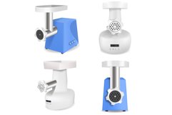 Meat grinder icons set, realistic style Product Image 1