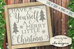 Merry Little Christmas with Trees Snowflakes SVG DXF Files Product Image 1