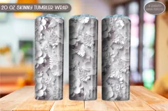 3D Seamless Sublimation Skinny Tumbler Wrap| 20oz | Png Product Image 3