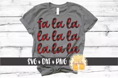 Fa La La La La La La La La - Buffalo Plaid Christmas SVG Product Image 1