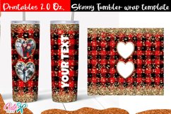 Valentines day Heart frame 20 Oz. Skinny Tumbler wrap subli Product Image 2