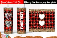 Valentines day Heart frame 20 Oz. Skinny Tumbler wrap subli Product Image 2