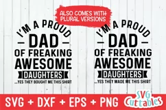 Dad SVG Cut File | Proud Dad Of A Awesome Daughter | Shirt Product Image 3