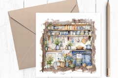 Country Kitchen Watercolor Clipart Set of 5 Product Image 6