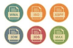 Set Of File Formats Icons Product Image 1