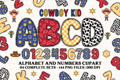 Cowboy Kid Alphabet png clipart, cowboy letters doodle Product Image 1