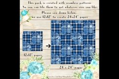 100 Seamless Tartan with Rose Digital Papers, Cloth Texture Product Image 3