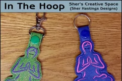 ITH Yoga Vinyl Key Fob or Bag Tag - Snap Tab Machine Embroidery Product Image 1