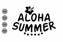 Aloha Summer SVG, Beach SVG, Summer SVG Habiscus Svg, Summer Product Image 1