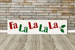 FaLaLa Christmas Porch Sign with Holly SVG Design Product Image 2