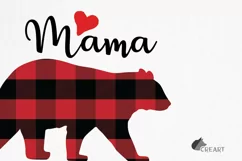 Bear family clipart. Plaid mama bear and family match shirt Product Image 9