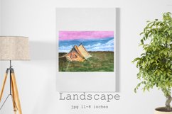 Watercolor Mountains Clipart, Landscape.Perfect for Wall art Product Image 3