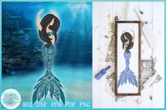 Beautiful Mermaid Ballerina Mandala Zentangle SVG Product Image 1
