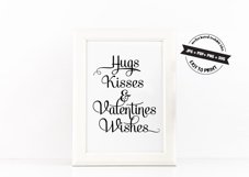 Hugs Kisses &amp; Valentines Wishes Printable Poster Inspiration Product Image 3