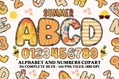 Summer Alphabet clipart, summer letters doodle Product Image 1