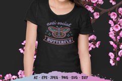 Anti-Social Butterfly Hand Lettering SVG Product Image 1