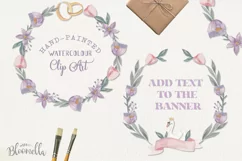 Swan 6 Wreaths Watercolor Flowers Crown Wedding Florals Ring Product Image 4