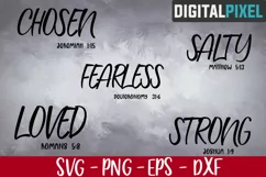 Strong Svg, Salty Svg, Loved Svg, Chosen Svg, Fearless Svg Product Image 1