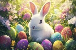 Colorful Easter Background, Easter Bunny Background Product Image 1