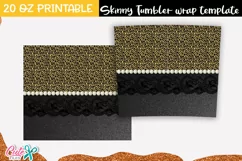 Black Denim leopard and lace 20 Oz. Skinny Tumbler Product Image 2