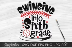 Swinging Into Sixth Grade SVG PNG Funny Back To School svg Product Image 1