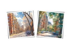 Watercolor Russia cityscapes clipart - residental areas JPG Product Image 7