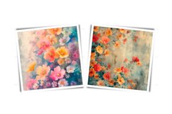 Watercolor wall of flowers clipart - grunge scrapbooking JPG Product Image 7