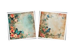 Watercolor scrapbooking pages backdrop JPG - wall of flowers Product Image 6