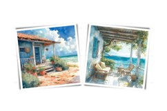 Watercolor houses by the sea clipart Product Image 3