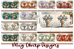 80 Giraffe Mug Wrap PNG Bundle | 11oz 15oz Sublimation Product Image 7