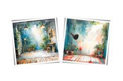 Watercolor photo studio clipart - studio for photo shoots Product Image 7