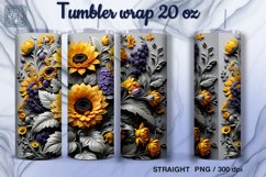 Sunflowers Tumbler Wrap Sublimation, 20 oz Product Image 2