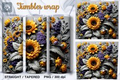 Sunflowers Tumbler Wrap Sublimation, 20 oz Product Image 1