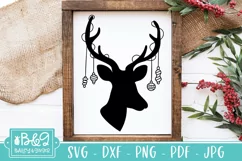 Reindeer SVG | Farmhouse Christmas Sign SVG Product Image 1