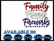 July SVG DXF JPEG Silhouette Cameo Cricut Family fireworks Product Image 3