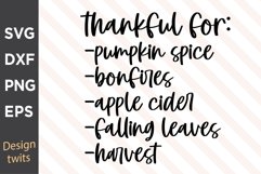 Thankful For Pumpkin Spice Bonfires Apple Cider SVG Product Image 2