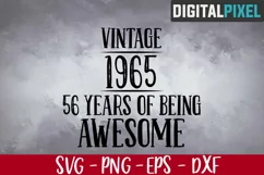 Vintage 1965 Svg, 56th Birthday Svg, 56 Years Of Being Product Image 1