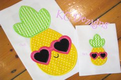 Pineapple With Heart Sunglasses Applique Embroidery Design Product Image 1
