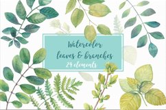 Watercolor leaves &amp; branches Product Image 1