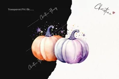 Watercolor Pastel Pumpkins Clipart | Watercolor Halloween Product Image 2