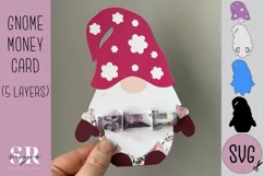 Gnome birthday Money card | Paper cutting | Money card SVG Product Image 1