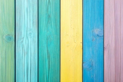 Spring color wooden planks table Product Image 1