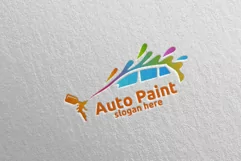 Car Painting Logo with Spray Gun and Sport Car Concept 8 Product Image 3
