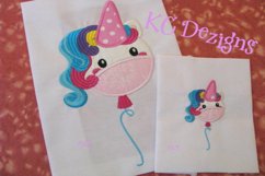 Cute Unicorn Balloon Machine Applique Embroidery Design Product Image 1