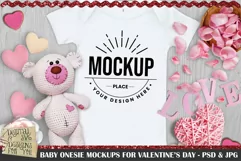 Baby Bodysuit Mockups for Valentine's Day | Baby Mockup Product Image 4